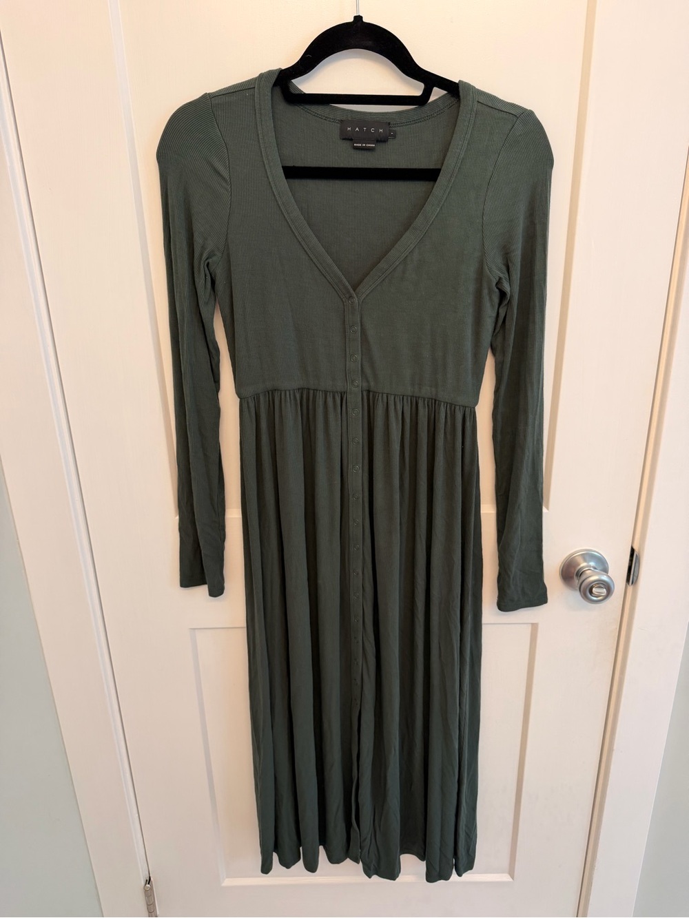 HATCH The Softest Rib Nursing Dress in Green (size 1)